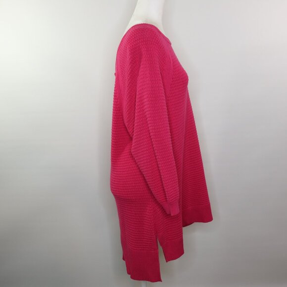 Lane Bryant Pink Pullover Tunic Sweater Back Buttons - Picture 7 of 10